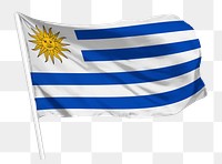 Uruguay flag png waving, national symbol graphic