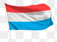 Luxembourg flag png waving, national symbol graphic