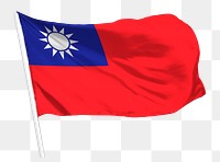 Taiwanese flag png waving, national symbol graphic