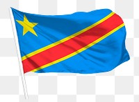 Congo flag png waving, national symbol graphic