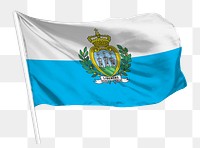 San Marino flag png waving, national symbol graphic