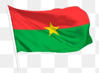 Burkina flag png waving, national symbol graphic