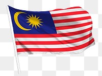 Malaysian flag png waving, national symbol graphic