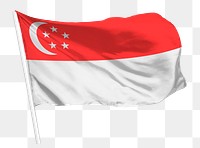 Singaporean flag png waving, national symbol graphic