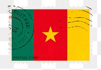 Cameroon flag png post stamp sticker, transparent background