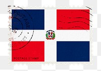 Dominican Republic flag png post stamp sticker, transparent background