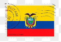 Ecuador flag png post stamp sticker, transparent background