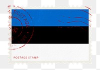 Estonia flag png post stamp sticker, transparent background