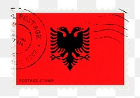 Albania flag png post stamp sticker, transparent background