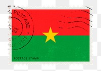 Burkina flag png post stamp sticker, transparent background