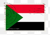 Sudan flag png post stamp sticker, transparent background