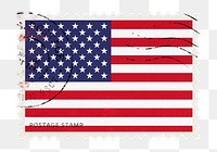 United States, US flag png post stamp sticker, transparent background