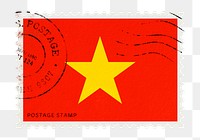 Vietnam flag png post stamp sticker, transparent background