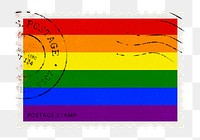 LGBTQ flag png post stamp sticker, transparent background