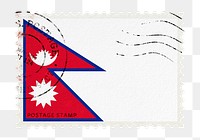 Nepal flag png post stamp sticker, transparent background