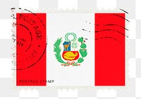 Peru flag png post stamp sticker, transparent background