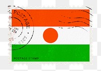 Niger flag png post stamp sticker, transparent background