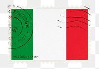 Italy flag png post stamp sticker, transparent background