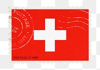 Switzerland flag png post stamp sticker, transparent background