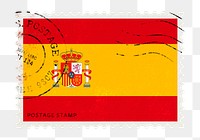 Spain flag png post stamp sticker, transparent background