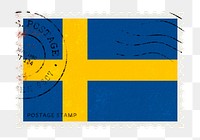 Sweden flag png post stamp sticker, transparent background