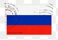 Russia flag png post stamp sticker, transparent background
