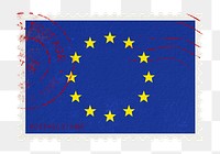 European union flag png post stamp sticker, transparent background