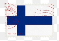 Finland flag png post stamp sticker, transparent background