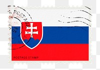 Slovakia flag png post stamp sticker, transparent background