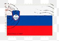 Slovenia flag png post stamp sticker, transparent background