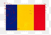 Chad flag png post stamp sticker, transparent background