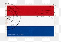 Netherlands flag png post stamp sticker, transparent background