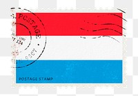 Luxembourg flag png post stamp sticker, transparent background