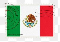 Mexico flag png post stamp sticker, transparent background