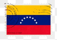 Venezuela flag png post stamp sticker, transparent background