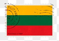 Lithuania flag png post stamp sticker, transparent background