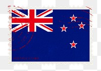 New Zealand flag png post stamp sticker, transparent background