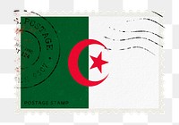 Algeria flag png post stamp sticker, transparent background