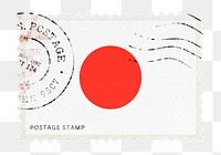 Japan flag png post stamp sticker, transparent background
