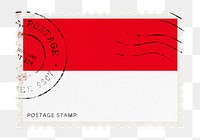 Indonesia flag png post stamp sticker, transparent background