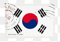 South Korea flag png post stamp sticker, transparent background