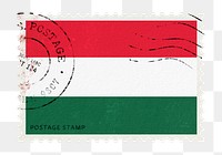 Hungary flag png post stamp sticker, transparent background