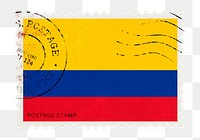 Colombia flag png post stamp sticker, transparent background