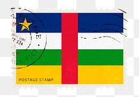 Central African Republic flag png post stamp sticker, transparent background