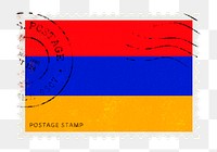 Armenia flag png post stamp sticker, transparent background