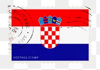 Croatia flag png post stamp sticker, transparent background