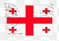 Georgia flag png post stamp sticker, transparent background