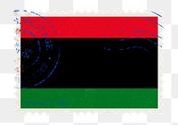 Pan-African flag png post stamp sticker, transparent background