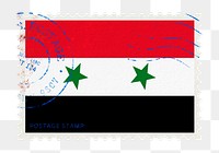 Syria flag png post stamp sticker, transparent background