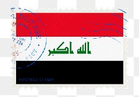 Iraq flag png post stamp sticker, transparent background